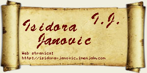 Isidora Janović vizit kartica